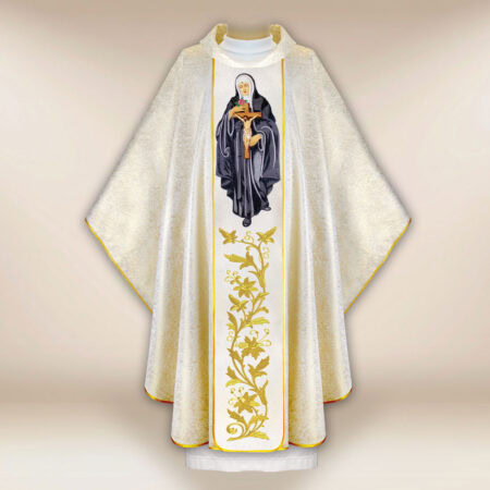 Casula sacerdotale ricamata Santa Rita