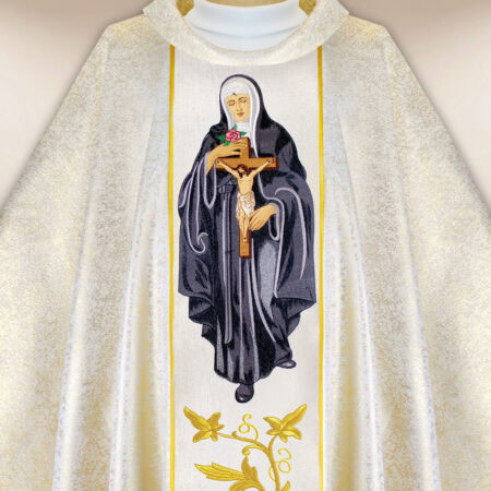 Casula sacerdotale ricamata Santa Rita