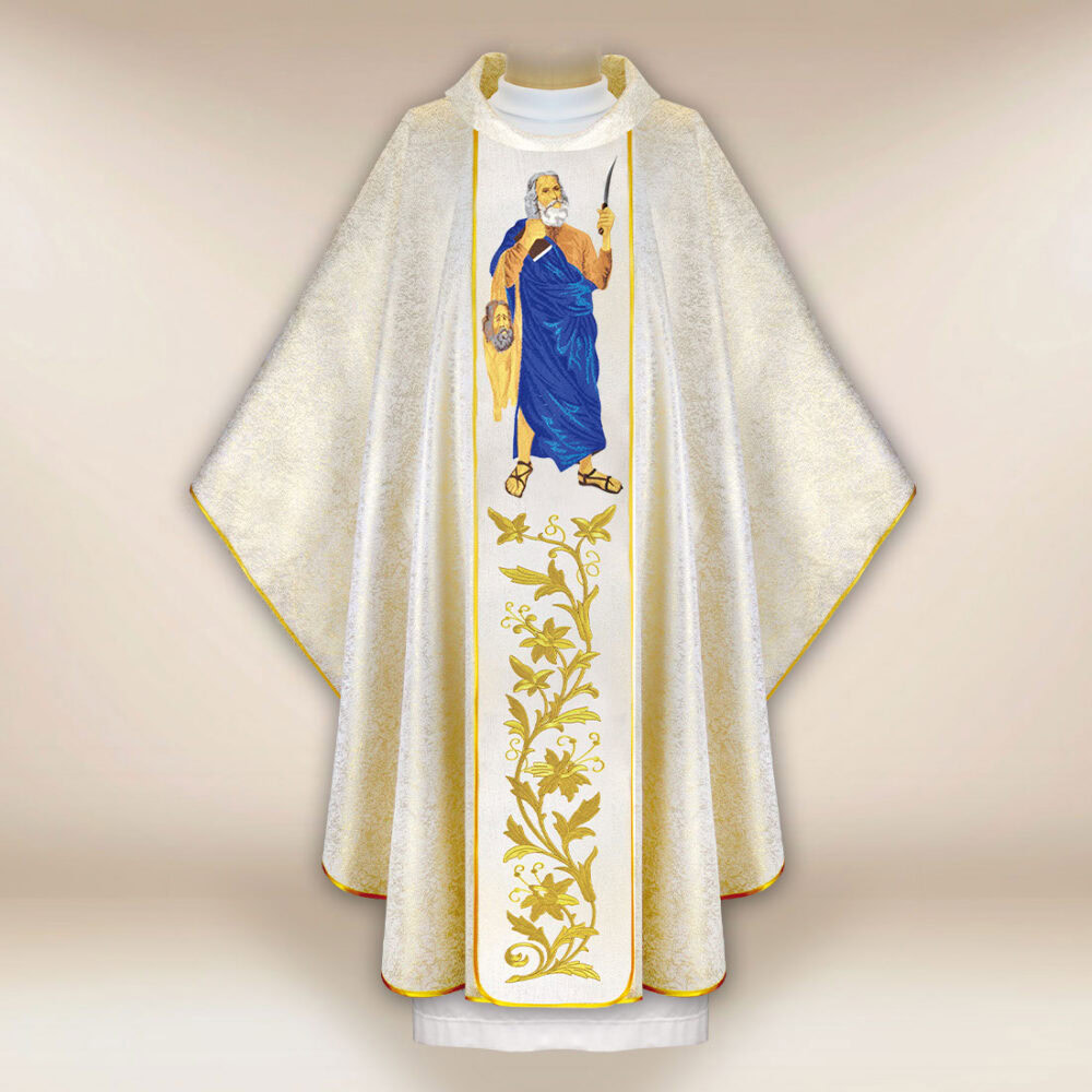 Casula sacerdotale ricamata San Bartolomeo