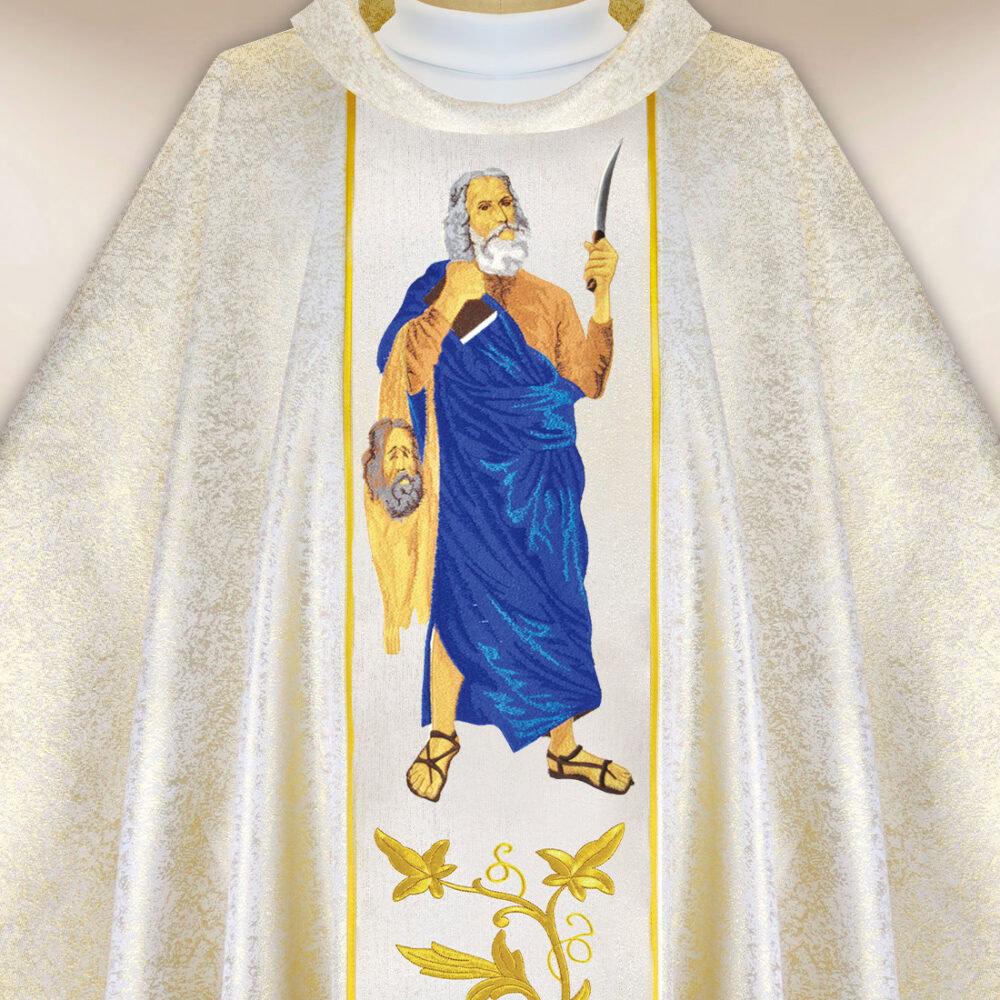Casula sacerdotale ricamata San Bartolomeo