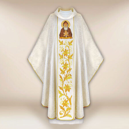Casula sacerdotale ricamata San Charbel
