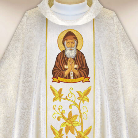Casula sacerdotale ricamata San Charbel