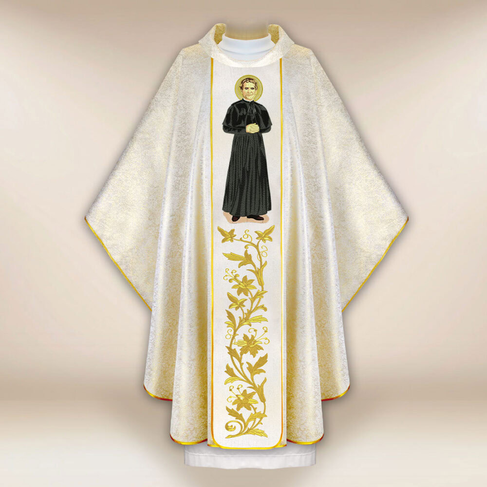 Casula sacerdotale ricamata San Giovanni Bosco