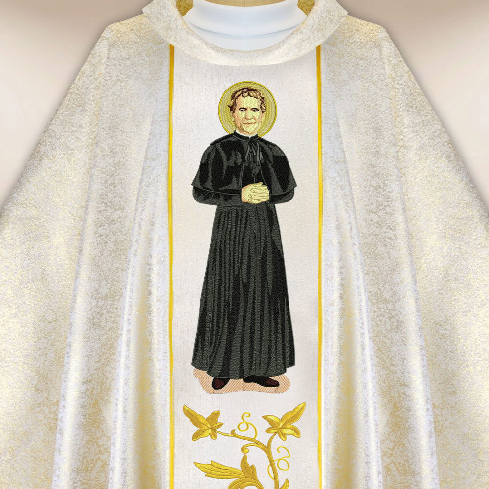 Casula sacerdotale ricamata San Giovanni Bosco