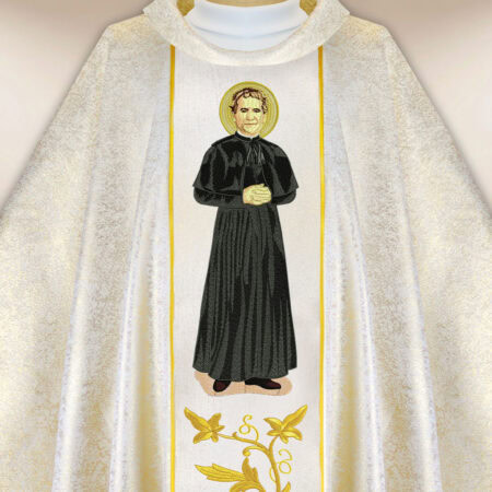 Casula sacerdotale ricamata San Giovanni Bosco