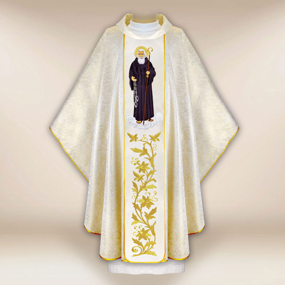 Casula sacerdotale ricamata San Leonardo