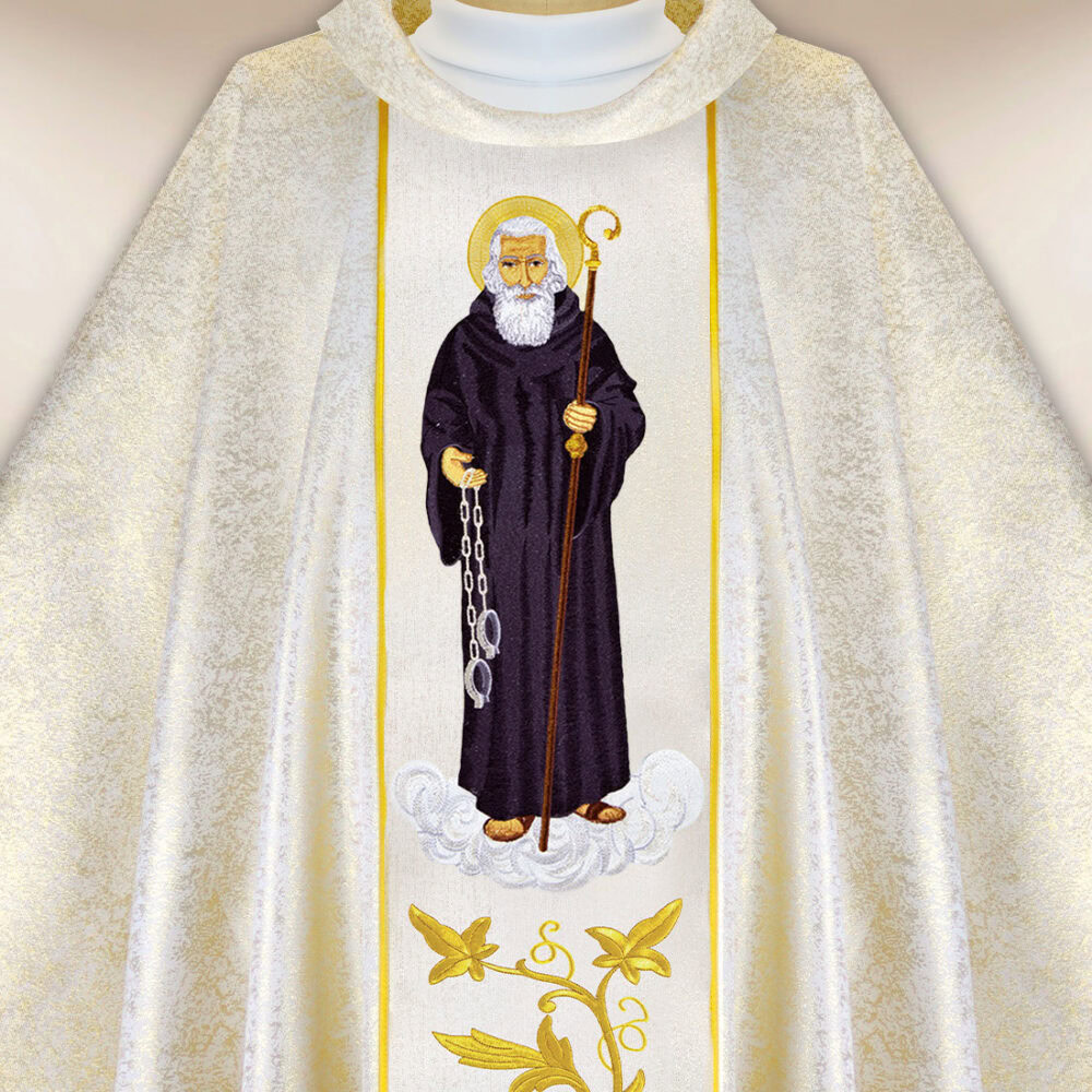 Casula sacerdotale ricamata San Leonardo