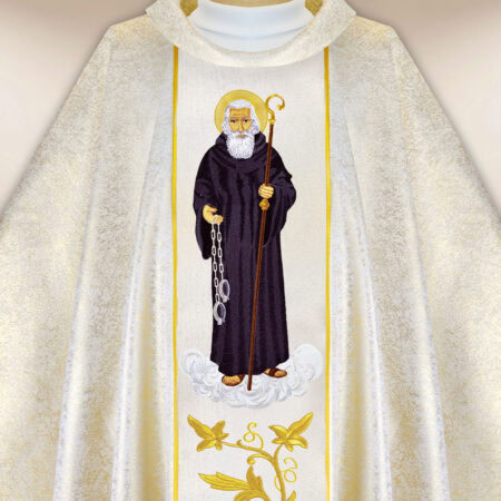 Casula sacerdotale ricamata San Leonardo