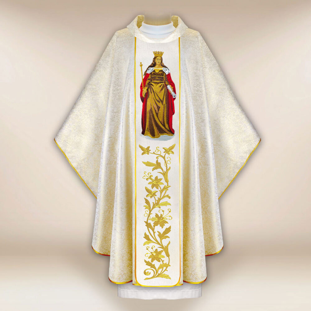 Casula sacerdotale ricamata Santa Edvige Regina