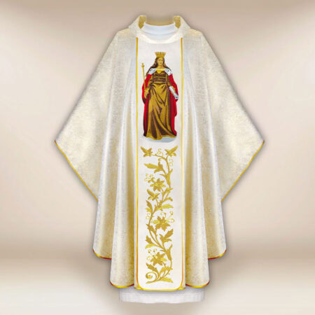 Casula sacerdotale ricamata Santa Edvige Regina