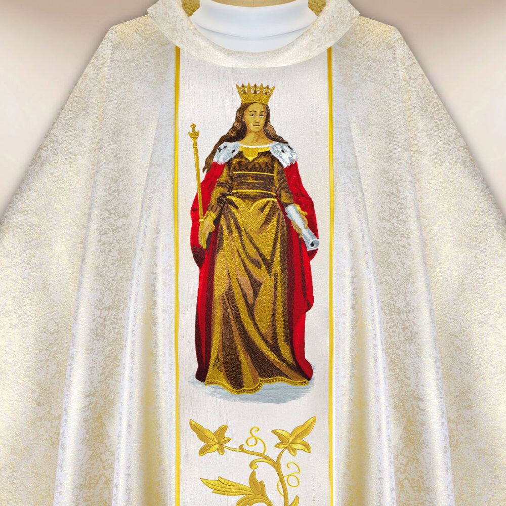 Casula sacerdotale ricamata Santa Edvige Regina