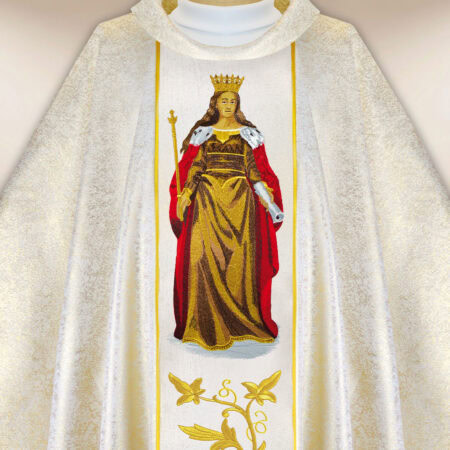 Casula sacerdotale ricamata Santa Edvige Regina