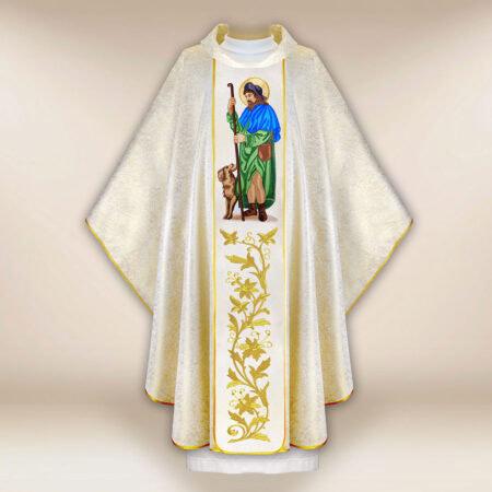 Casula sacerdotale ricamata San Rocco