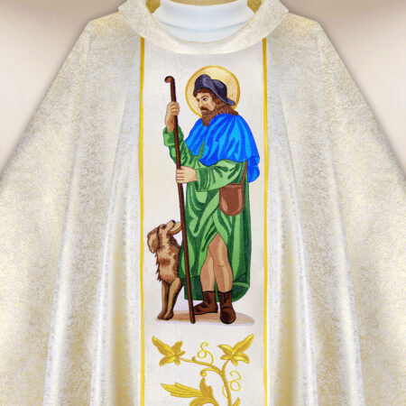 Casula sacerdotale ricamata San Rocco
