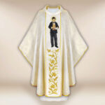 Casula sacerdotale ricamata San Domenico Savio
