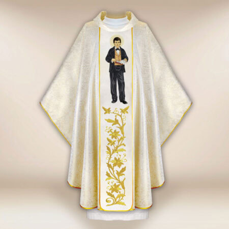 Casula sacerdotale ricamata San Domenico Savio