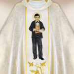 Casula sacerdotale ricamata San Domenico Savio
