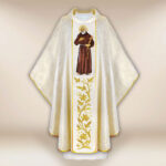 Casula sacerdotale ricamata San Padre Pio