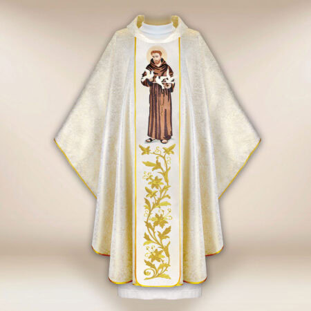 Casula sacerdotale ricamata San Francesco