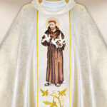 Casula sacerdotale ricamata San Francesco