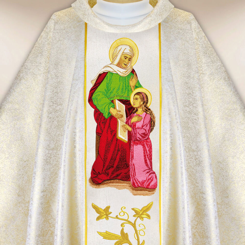 Casula sacerdotale ricamata Santa Anna