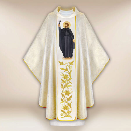 Casula sacerdotale ricamata San Francesco Saverio