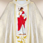 Casula sacerdotale ricamata Gesù Buon Pastore