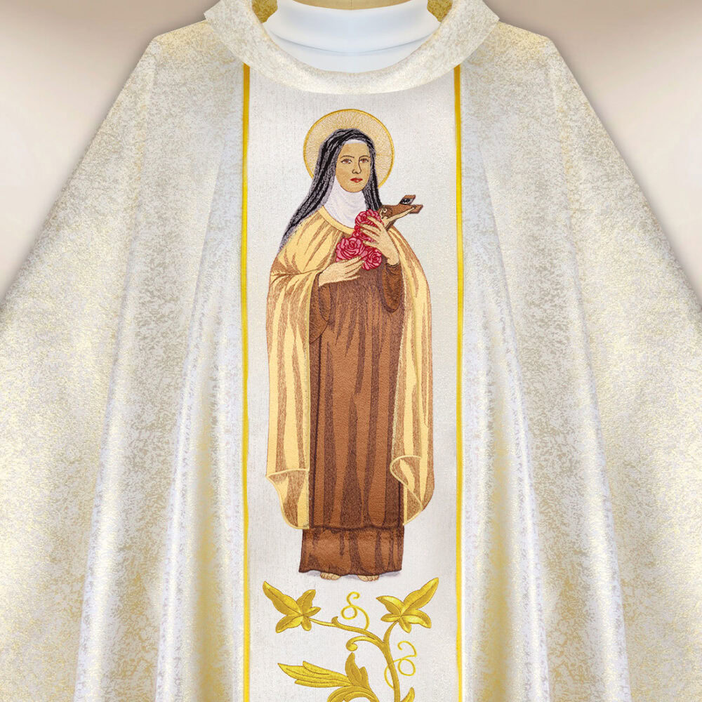 Casula sacerdotale ricamata Santa Teresa