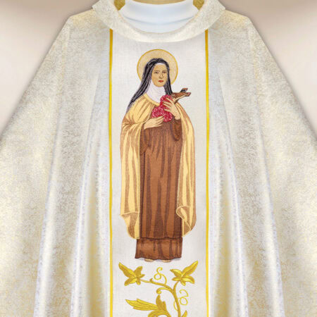 Casula sacerdotale ricamata Santa Teresa