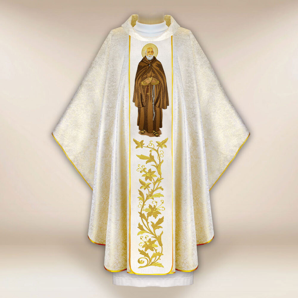 Casula sacerdotale ricamata San Alberto