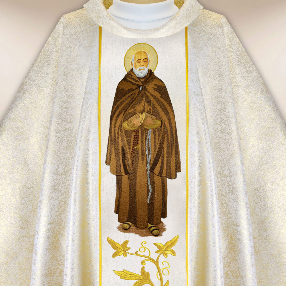 Casula sacerdotale ricamata San Alberto