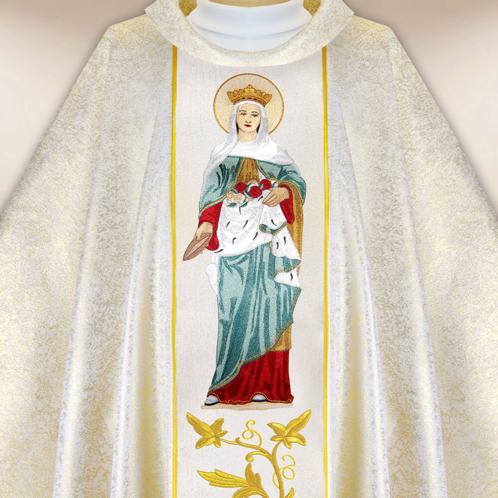 Casula sacerdotale ricamata Santa Elisabetta