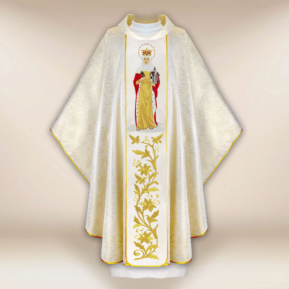 Casula sacerdotale ricamata Santa Edvige