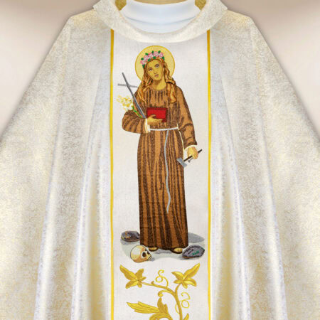 Casula sacerdotale ricamata di Santa Rosalia