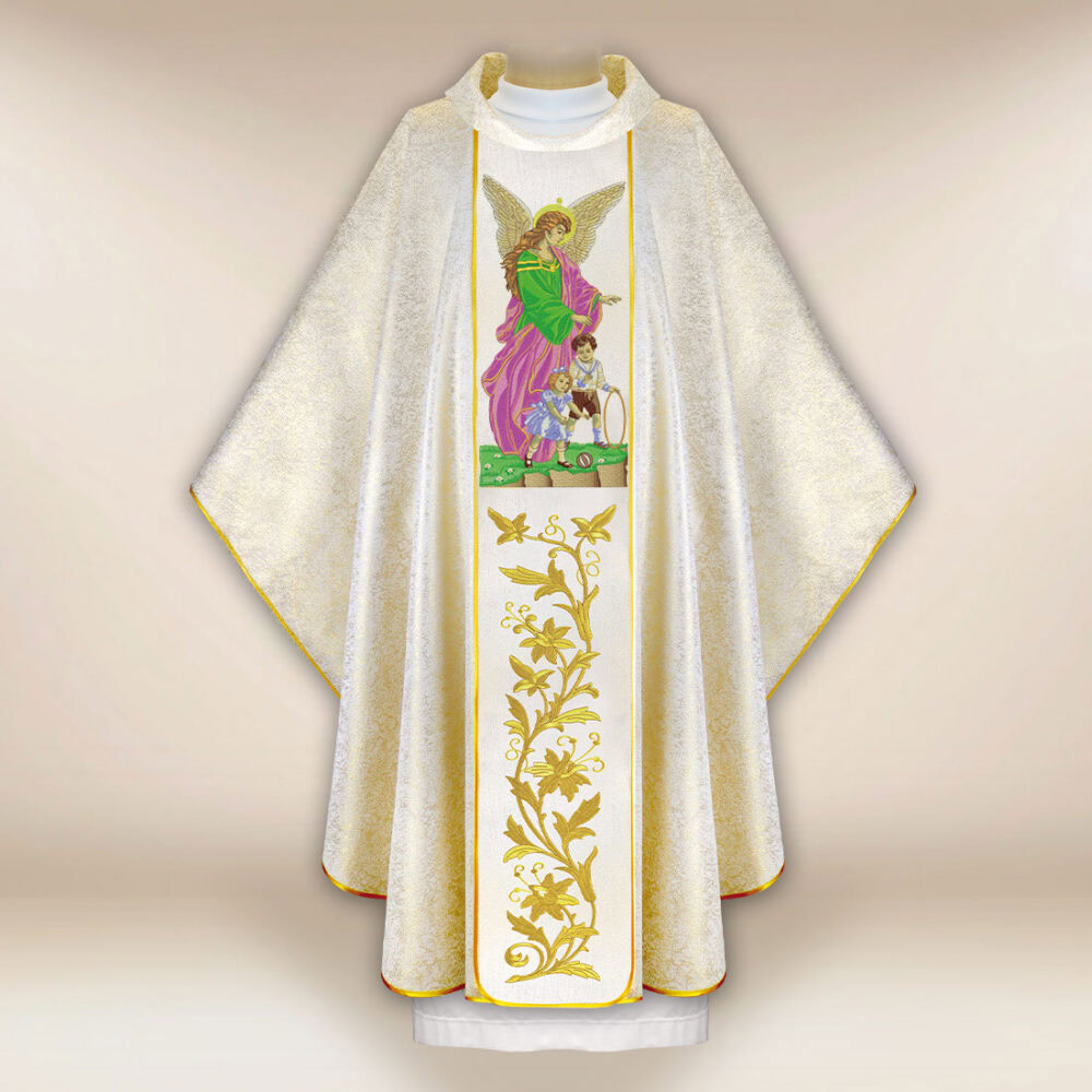 Casula sacerdotale ricamata Angelo Custode