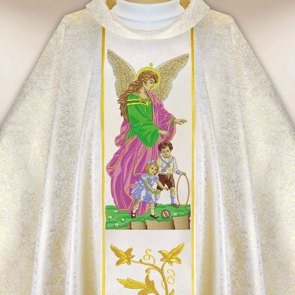 Casula sacerdotale ricamata Angelo Custode