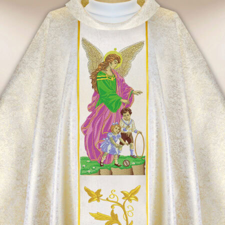 Casula sacerdotale ricamata Angelo Custode