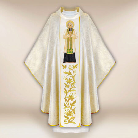 Casula sacerdotale ricamata San Giovanni Maria Vianney