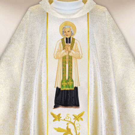 Casula sacerdotale ricamata San Giovanni Maria Vianney