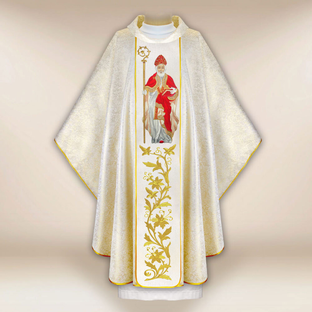 Casula sacerdotale ricamata San Nicola