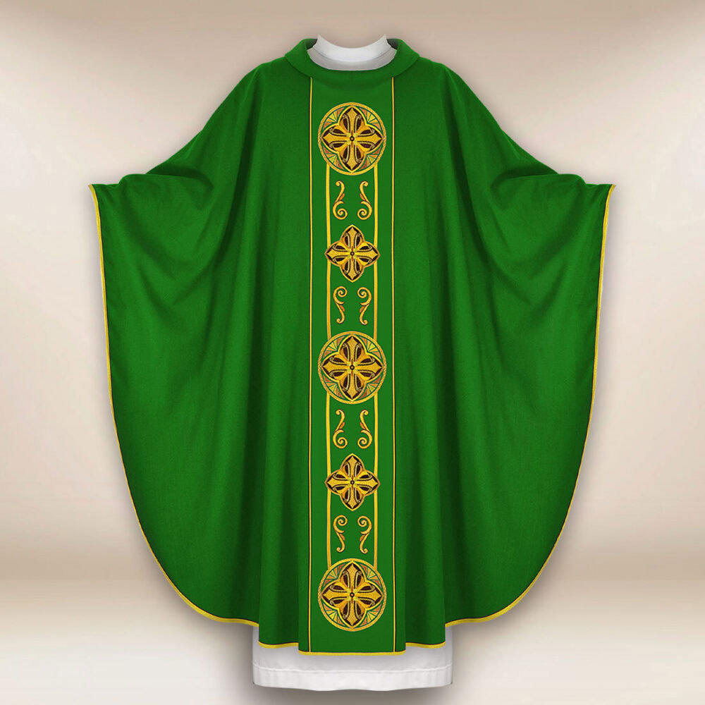 Casula con passante ricamato