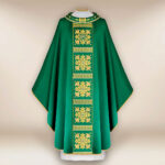 Casula liturgica sacerdotale ricamata verde