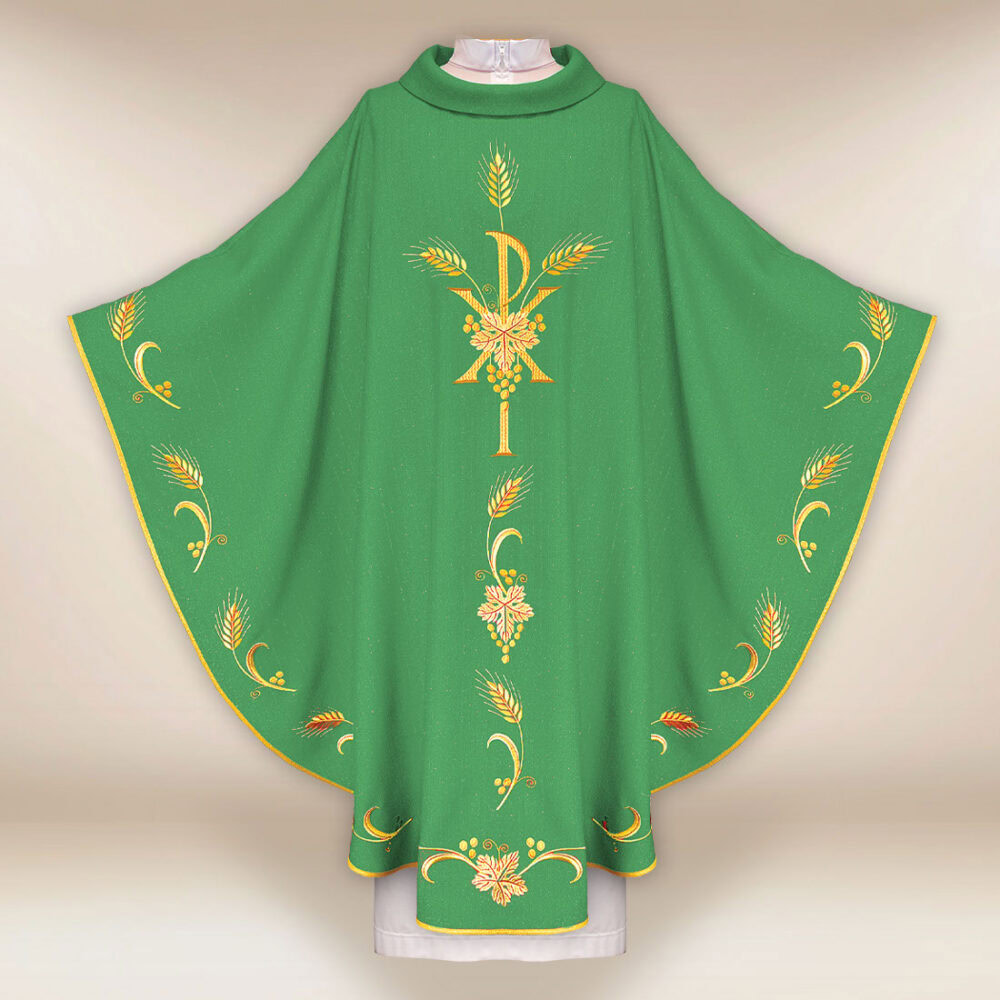 Casula sacerdotale verde con PX