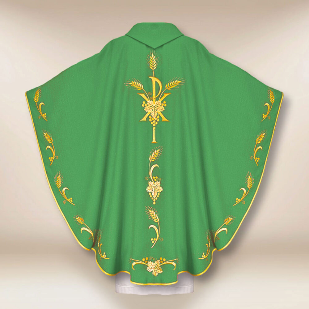 Casula sacerdotale verde con PX