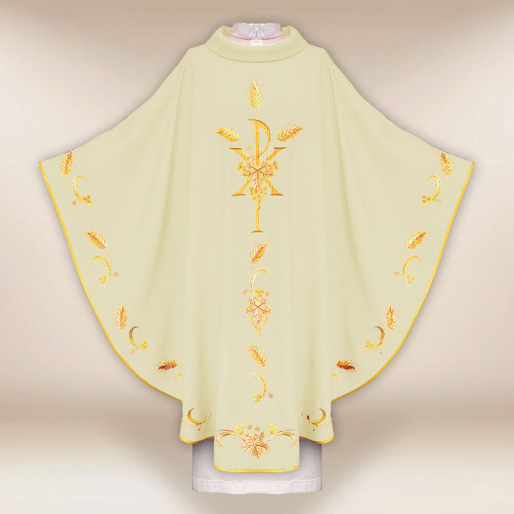 Casula sacerdotale ecru con PX