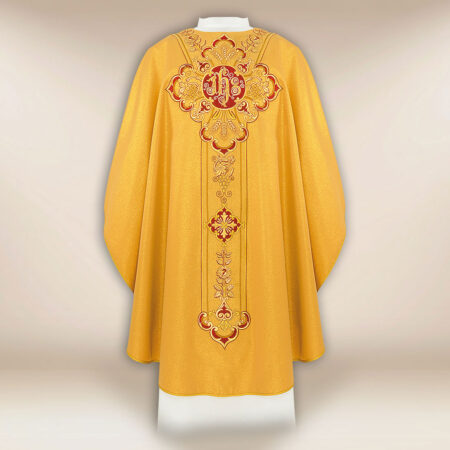 Casula sacerdotale ricamata con IHS