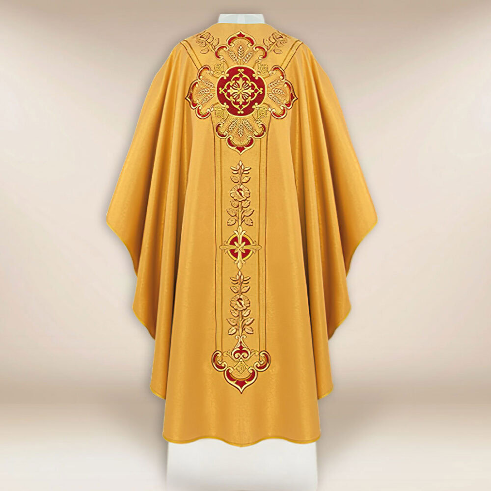 Casula sacerdotale ricamata con IHS