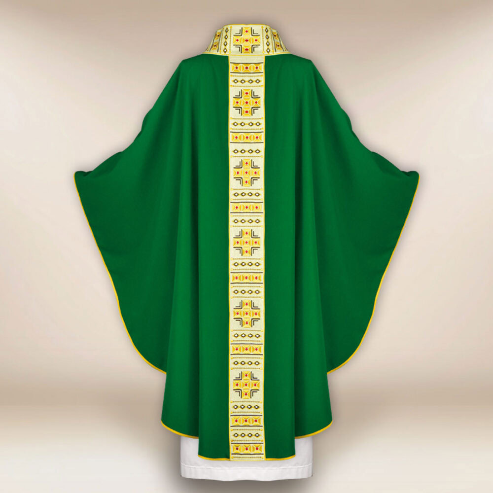 Casula sacerdotale ricamata verde