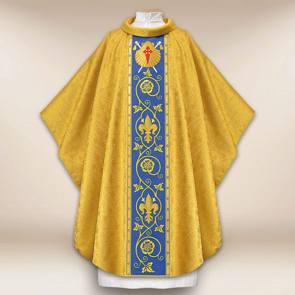 Casula sacerdotale ricamata d'oro Conchiglie di San Giacomo