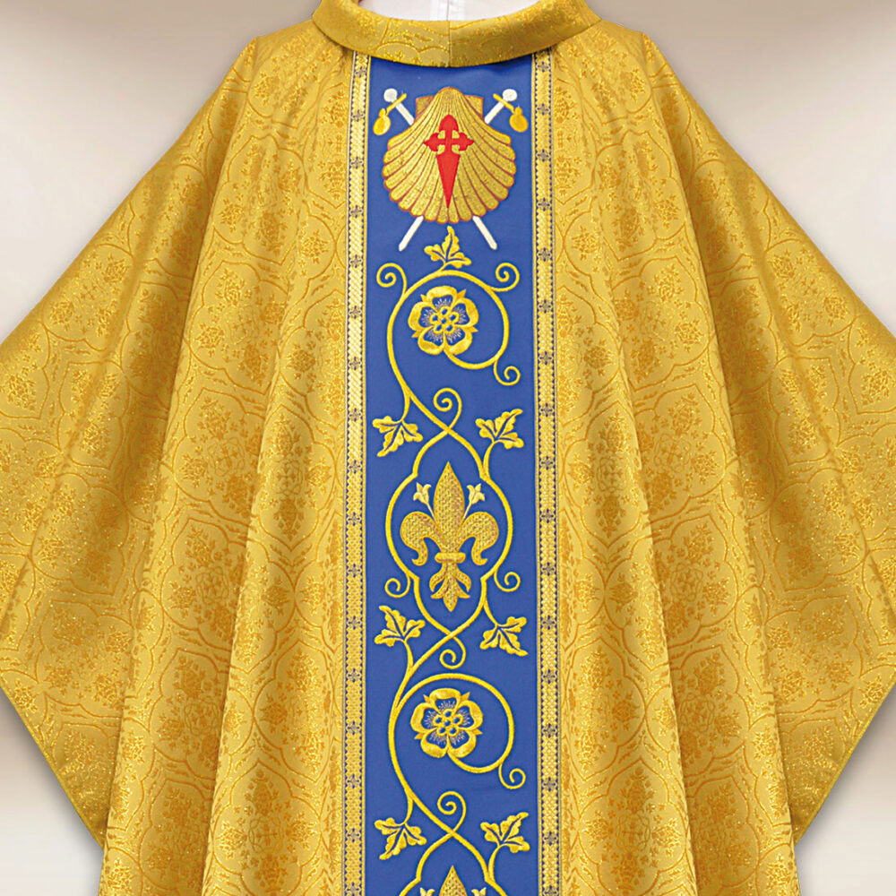 Casula sacerdotale ricamata d'oro Conchiglie di San Giacomo